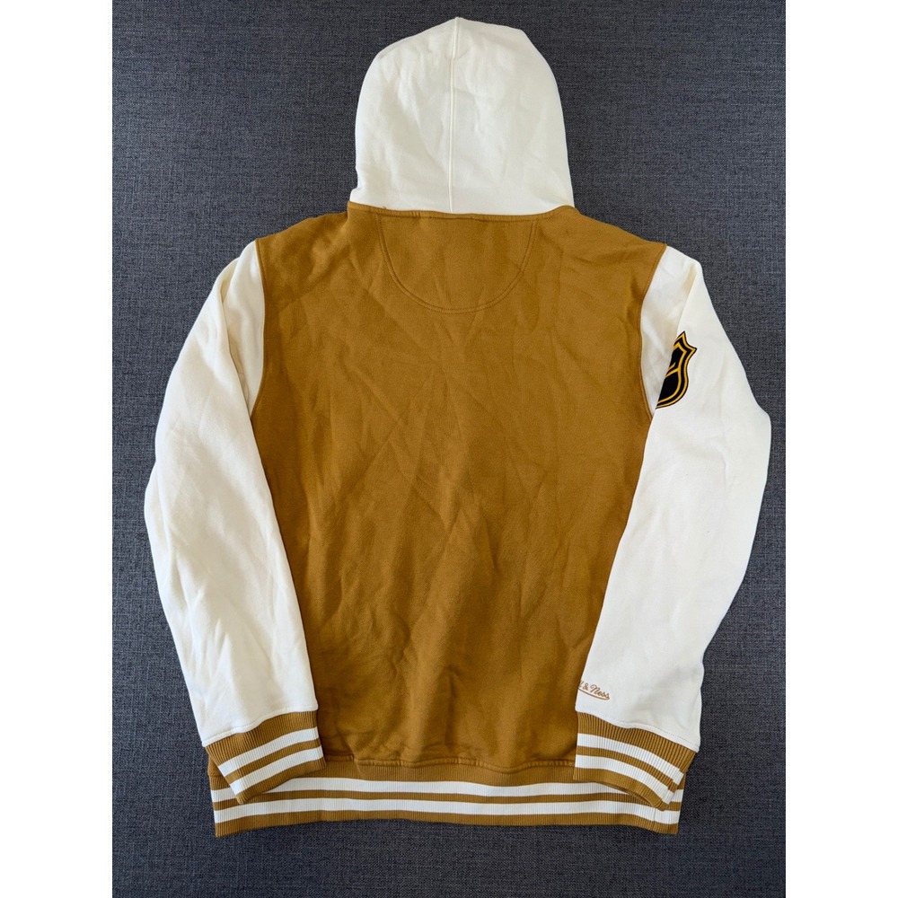 Mitchell & Ness Pittsburgh Penguins NHL Dusted Fleece Varsity Jacket Gold Large - Picture 3 of 13
